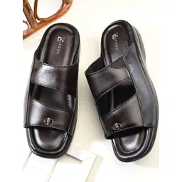 BIZORA Men Leather Comfort Sandals-picture-36