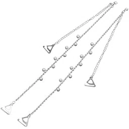 bjac Women's 1 Pair of Shoulder Twisted Metal Chain with Pearl Bra Strap-picture-36