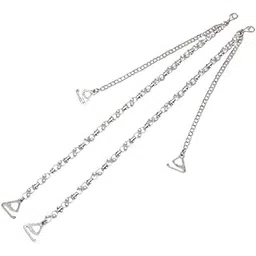 bjac Women's 1 Pairs Adjustable Detachable Bra Straps Bling Rhinestone Pearl Metal Clip Fashion (Sliver)-picture-38