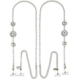 bjac Women's Bra Strap 1 Pair Gorgeous Rhinestone in 1 Strap 3 Rhinestone Flower & 1 Signal Rhinestone Raw Bra Adjustable Bra Strap (Rhinestone)-picture-31