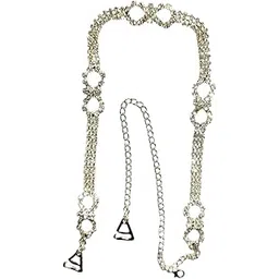 bjac Women's Bra Strap 1 Pair of Triple Row Adjustable Gorgeous Rhinestone Bra Straps Belt (Crystal)-picture-32