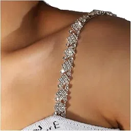 bjac Women's Gorgeous Adjustable 1PCS Rhinestone One Shoulder Square Crystal Bra Straps-picture-16