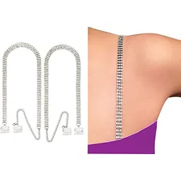 bjac Women's 1 Pair Gorgeous Adjustable Soulder Belt Bra Strap, Lingerie Accessories (Crystal Triple Row) image 3