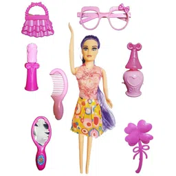 bkdt marketing Amazing Doll Toy for Girls with Moveable Arms & Fashion Accessories (Honey Doll)-picture-21