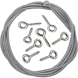 b.k.jagan and co B K Jagan & CO Curtain Wire Spring Steel Cord Cable Kit with Hooks and Eyes (3m)-picture-10