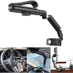 BKN Multifunctional Car Rear View Mirror 360° Rotatable Mobile Holder Mounted Hanging Clip for Car Mobile Holder Accessories-picture-33