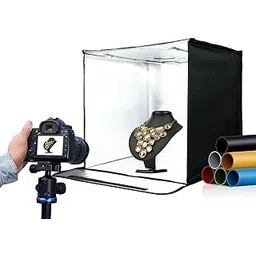 BKN Portable Light Box Photography, 45 X 45cm Professional Dimmable Photo Box with 3 Light Filter Index LED Lights & 5 Color PVC Backdrops for Jewelry and Small Item Product Photography-picture-12