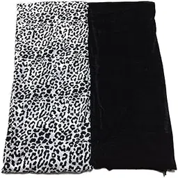 bkrkj Women's Woollen Velvet Fabric Unstitched Dress Material Leopard Print Matching Salwar Suit (White,Black,Shaneel,Free Size)-picture-12