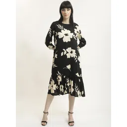 BLACK & BLAH BLAH Women Floral Printed Fit and Flare Ethnic Dresses-picture-29