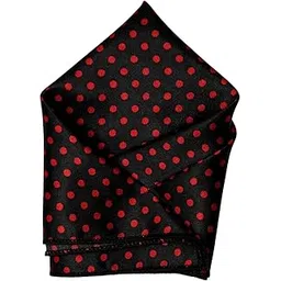 Black & Red Polka Dot Satin Pocket Square – Men's Handkerchief for Formal Suits, Weddings, and Special Events-picture-46