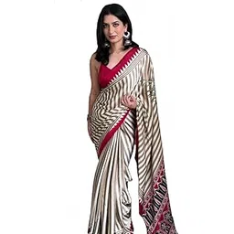 black beauty king Women's Ajrakh Block Pure Modal Gajji Silk Soft Saree & Blouse(Unstitched)-picture-56
