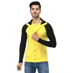 Black Collection Men Colourblocked Shirt Collar Cotton Casual Sweatshirt-picture-38