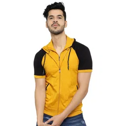 Black Collection Men Hooded Pockets T-shirt-picture-29