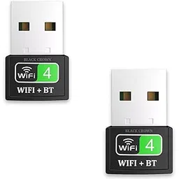BLACK CROWN 2 in 1 Wireless BT WiFi Dongle, Dual Band Bluetooth 4.2 & WiFi Adapter for PC/Laptop/Desktop, Up to 150 Mbps, 2.4 GHz, USB Interface. (Black). (Pack of 2)-image-10