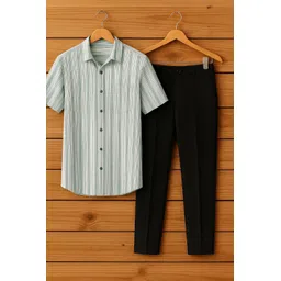 black deer Men Cotton Blend Shirt Pant Set-picture-10