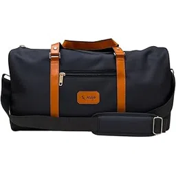 Black Duffel Travel Bag with Tan Leather Handles – Unisex Gym, Weekend & Office Use – 45L Capacity-picture-43