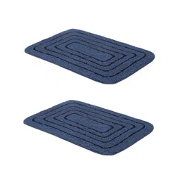 Black gold Blue & Black 2 Pieces Cotton Heavy Duty Entrance Rug Shoes Scraper Doormat-picture-15