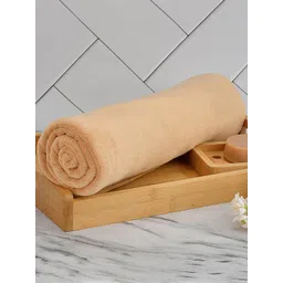 Black gold Pack Of 2 Beige Solid 400 GSM Microfiber Bath Towels-picture-36