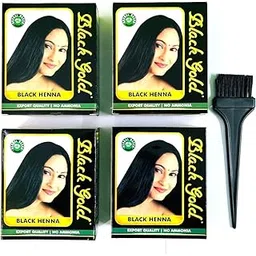 Black Gold Herbal Based Black Henna, 200gm (Pack of 4) With Hair Brush-picture-23