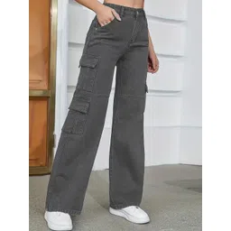 BLACK SCISSOR Women Wide Leg Mildly Distressed Light Fade Jeans-picture-21