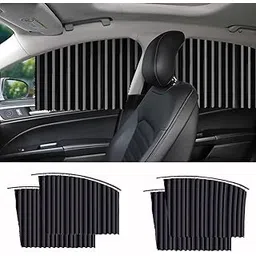 Black Sparrow Universal Fit Magnetic Car Side Window Curtains, Foldable Car Window Privacy Curtains Sunshade Side Magnet Pleated Car Window Curtain - Removable - Keeps Cooler Screen for Baby-image-8