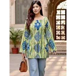 Black Teetar Print Ethnic Cotton Top-picture-24