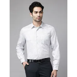 Blackberrys India Fit Geometric Printed Spread Collar Pure Cotton Formal Shirt-picture-22