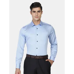 Blackberrys Men Blue Cotton Solid Slim Fit Formal Shirt-picture-32