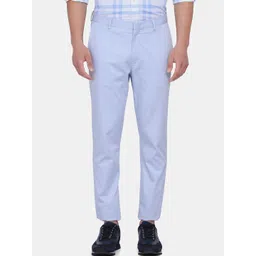 Blackberrys Men Blue Solid Arise Regular Fit Trousers-picture-25