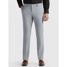 Blackberrys Men Checked Slim Fit Formal Trousers-picture-37