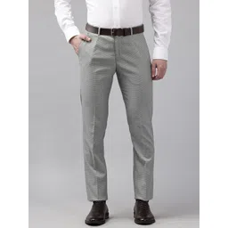 Blackberrys Men Checked Slim Fit Low-Rise Trousers-picture-19