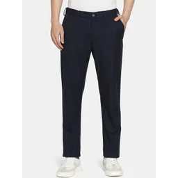Blackberrys Men Checked Slim Fit Pure Cotton Trousers-picture-28