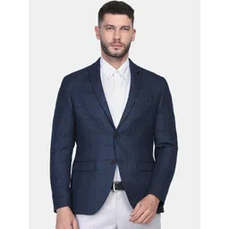 Blackberrys Men Checked Slim-Fit Single-Breasted Pure Woolen Blazer-picture-38