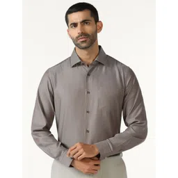 Blackberrys Men India Slim Fit Textured Spread Collar Pure Cotton Formal Shirt-picture-17