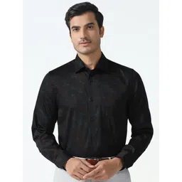 Blackberrys Men India Slim Fit Textured Spread Collar Pure Cotton Formal Shirt-picture-13