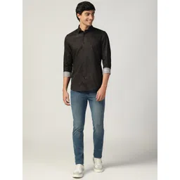 Blackberrys Men India Slim Spread Collar Abstract Printed Cotton Slim Fit Casual Shirt-picture-34