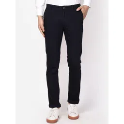 Blackberrys Men Navy Blue Slim Fit Trousers image 1
