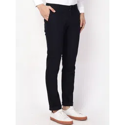 Blackberrys Men Navy Blue Slim Fit Trousers image 5
