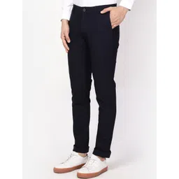 Blackberrys Men Navy Blue Slim Fit Trousers image 2