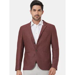 Blackberrys Men Red Textured Slim-Fit Single-Breasted Formal Blazers image 1