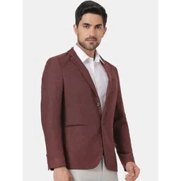 Blackberrys Men Red Textured Slim-Fit Single-Breasted Formal Blazers image 2