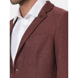 Blackberrys Men Red Textured Slim-Fit Single-Breasted Formal Blazers image 4