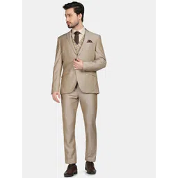 Blackberrys Men Self Design Single-Breasted Slim-Fit Three-Piece Formal Suit-picture-24