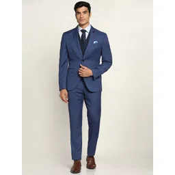 Blackberrys Men Slim Fit Single-Breasted Pure Woolen Three-Piece Suit-picture-36
