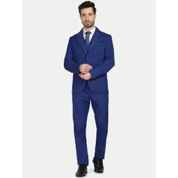 Blackberrys Men Solid Single-Breasted Slim-Fit Three-Piece Formal Suit-picture-39