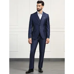 Blackberrys Men Solid Slim-Fit Single-Breasted Three-Piece Suit-picture-33