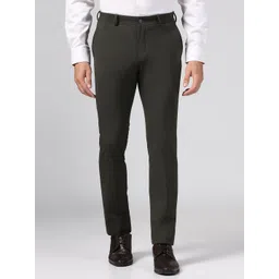 Blackberrys Men Striped Mid-Rise Slim Fit Formal Trousers-picture-34