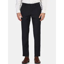 Blackberrys Men Striped Slim Fit Formal Trousers-picture-25