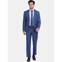 Blackberrys Men Teal Blue Solid Slim Fit 2 Piece Formal Suit-picture-33