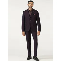 Blackberrys Men Textured Slim-Fit Single-Breasted Three-Piece Suit-picture-35